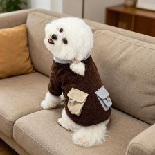 Side-pocket plush-style jacket