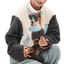Colour-block long-sleeve coat