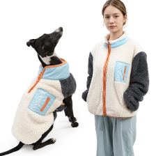 Colour-block long-sleeve coat