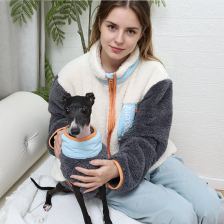 Colour-block long-sleeve coat