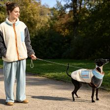 Colour-block long-sleeve coat